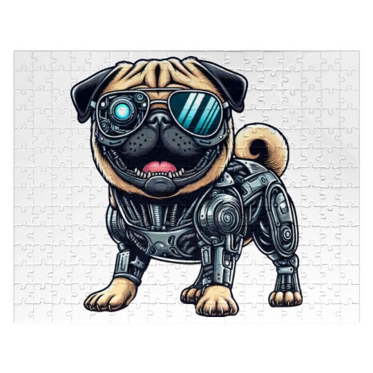 Pug Cyborg - Bionic Robot Dog Jigsaw Puzzles