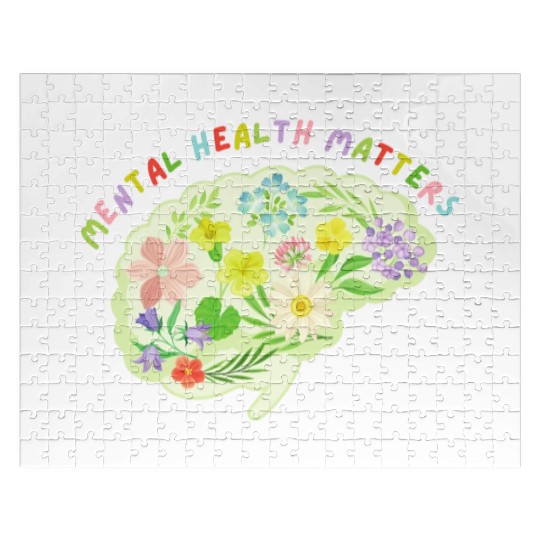 Mental Health Matters Floral Mind Nature Brain Jigsaw Puzzles