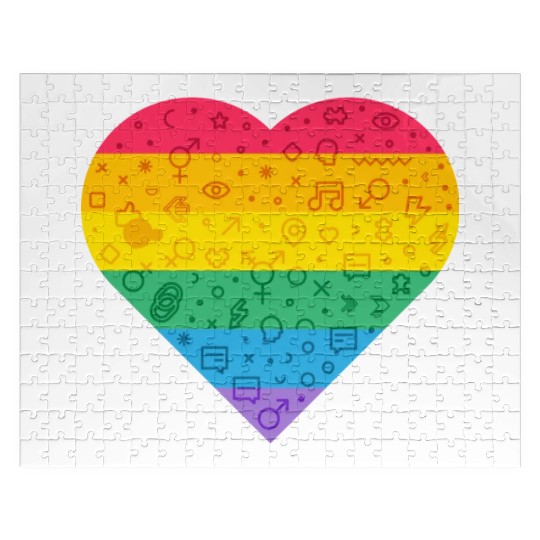 Rainbow Heart Jigsaw Puzzles