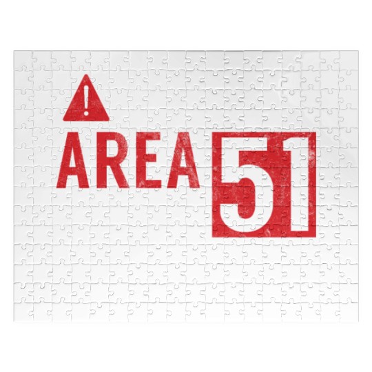 Caution Area 51 Escapee Alien Aliens Ufo Gifts Jigsaw Puzzles
