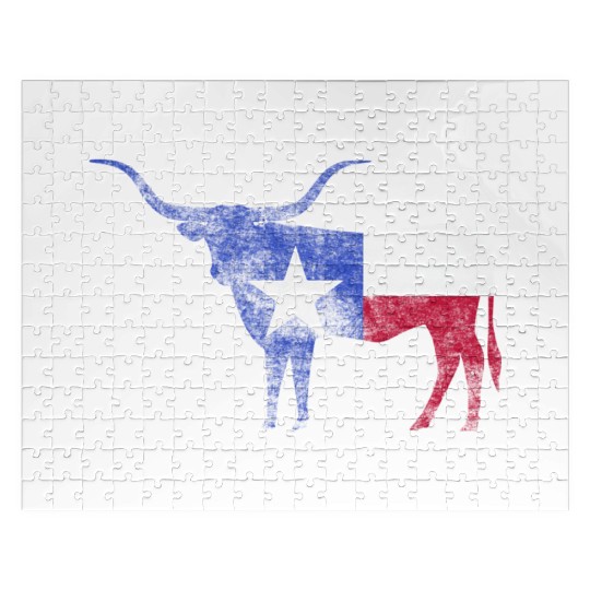 Texas Flag Texas Flag Longhorn Bull Tx Jigsaw Puzzles
