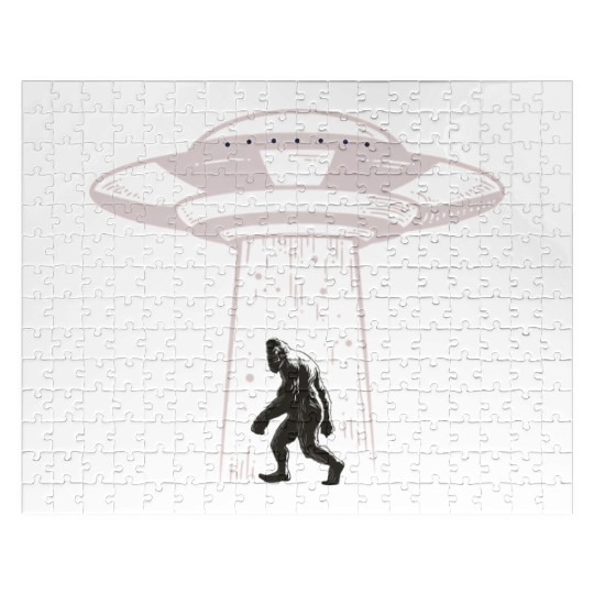 Bigfoot Ufo Abduction Alien Jigsaw Puzzles