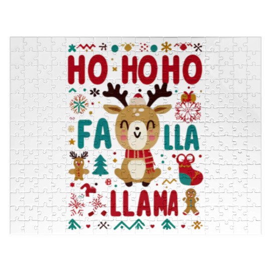ho ho ho reindeer Jigsaw Puzzles
