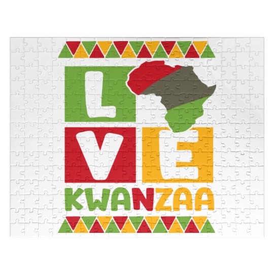 Happy Kwanzaa Vibes Black Heritage Holiday Jigsaw Puzzles