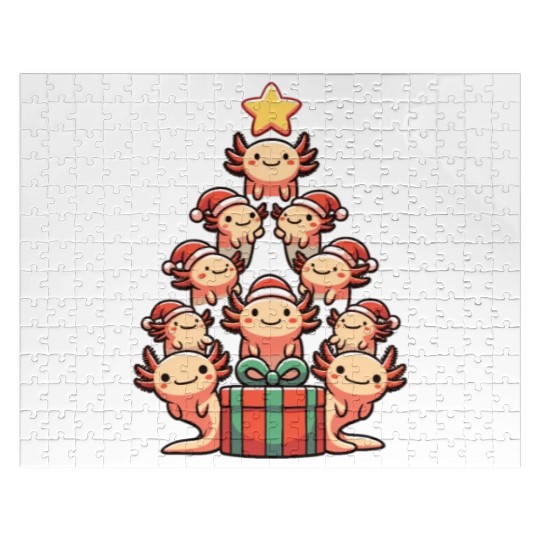 Axolotl Christmas Tree Merry Christmas Jigsaw Puzzles