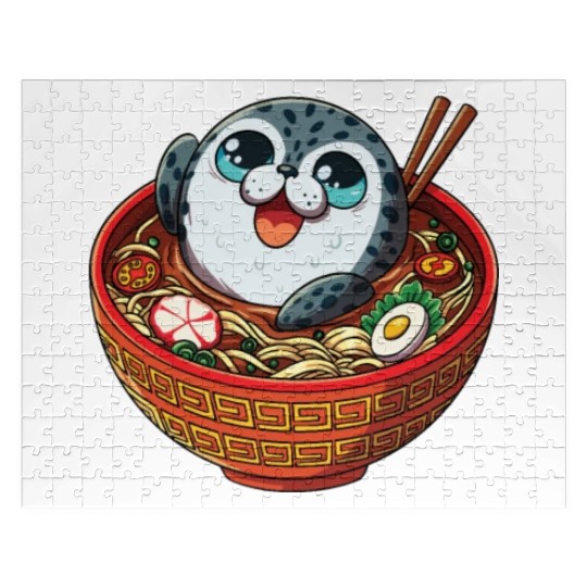Marine Animal Sea Creature Ocean Ramen Soup Seal Jigsaw Puzzles