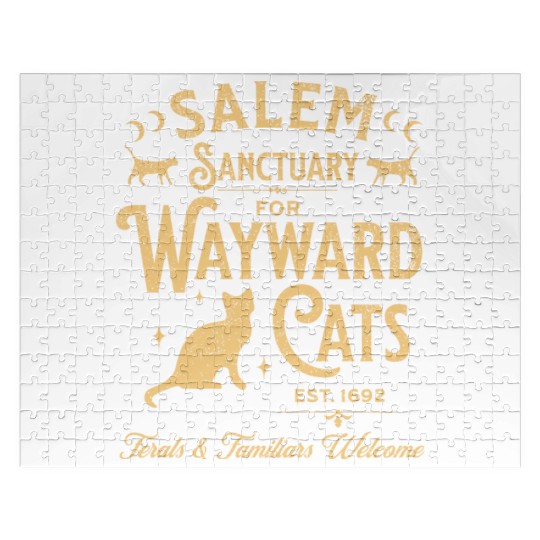Salem Sanctuary for Wayward Cats Black Jigsaw Puzzles