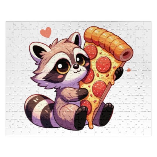 Raccoons Pizza Lovers Raccoon Loves Pizza Jigsaw Puzzles