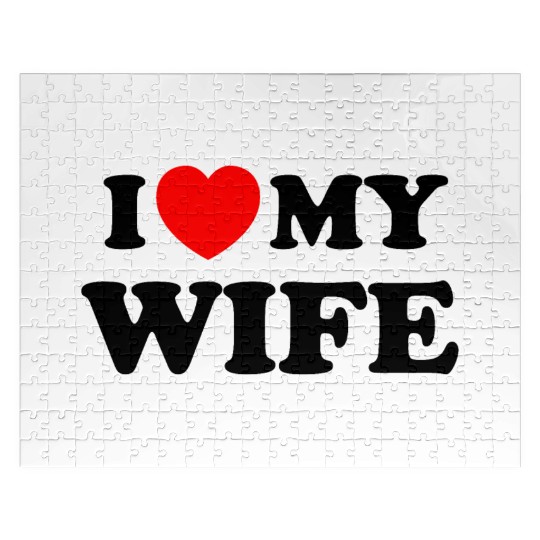 I love (heart) my wife Jigsaw Puzzles