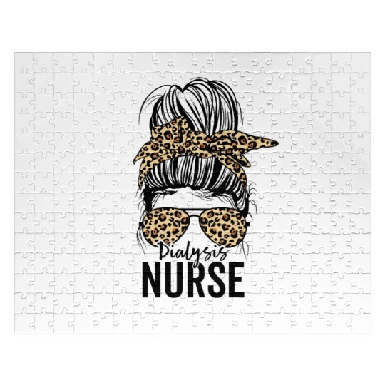 Dialysis Nurse Appreciation Messy Bun Dialysis Jigsaw Puzzles