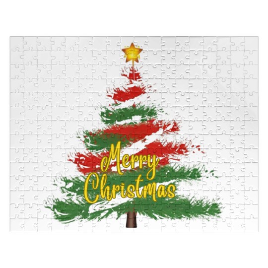Watercolor Christmas Tree Jigsaw Puzzles