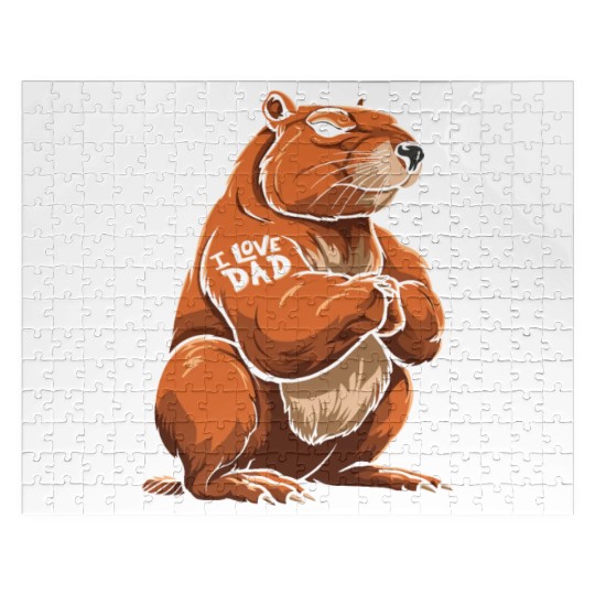 Capybara I Love Dad Jigsaw Puzzles