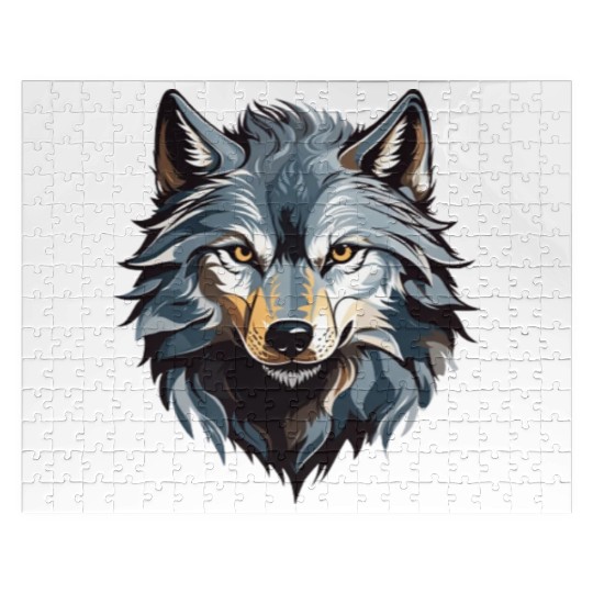 Majestic Wolf Face Illustration Jigsaw Puzzles