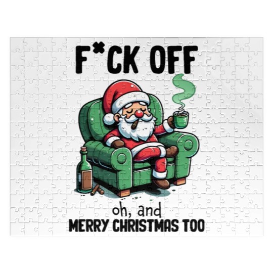 Funny Christmas F*ck Off Merry Christmas Jigsaw Puzzles