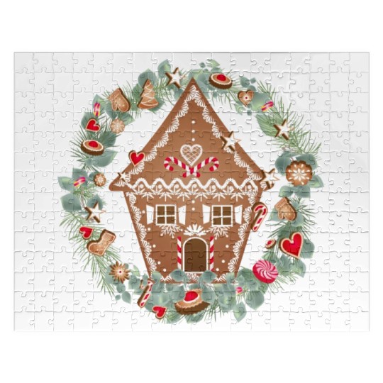 Gingerbread house in Eucalyptus for Christmas Jigsaw Puzzles