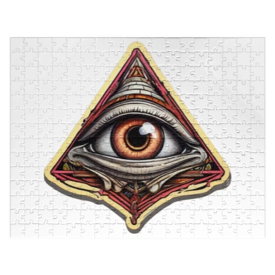 Illuminati one eye symbol of freedom world society Jigsaw Puzzles