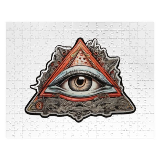 Illuminati one eye symbol of world society Jigsaw Puzzles
