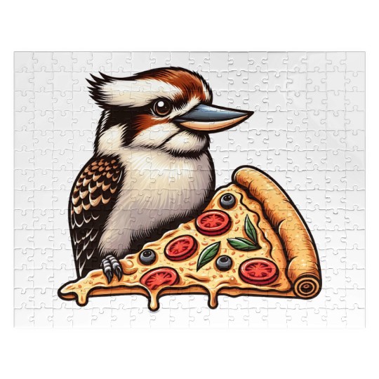 Kookaburra is enjoying a delicious pizza Jigsaw Puzzles