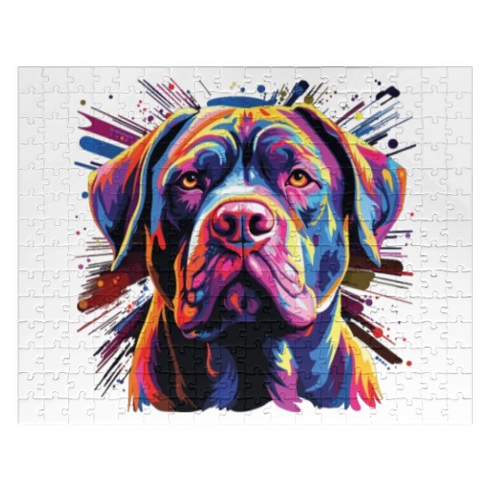 Watercolor Colorful Cane Corso Jigsaw Puzzles