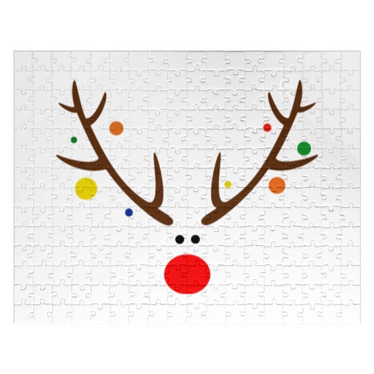 Stylised reindeer with Christmas decorations Jigsaw Puzzles