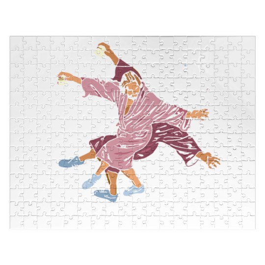 Vitruvian Dude - Big Lebowski Yoga Pose Jigsaw Puzzles