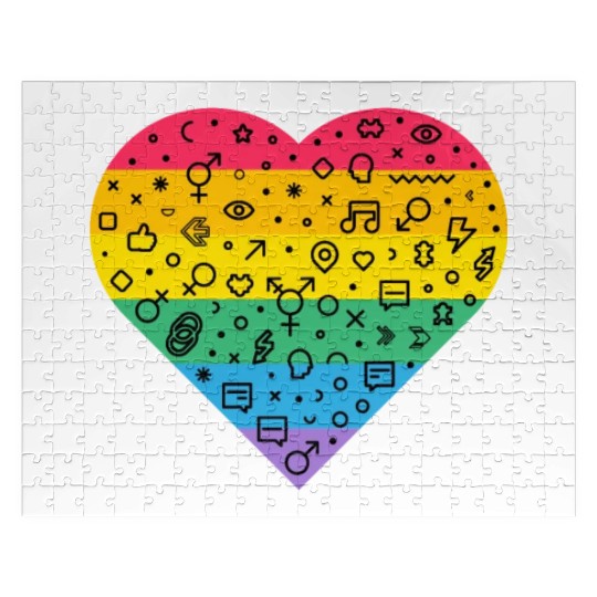 Rainbow Heart Jigsaw Puzzles