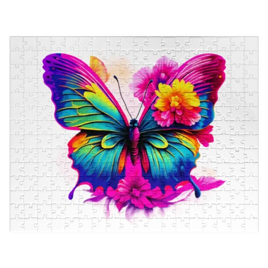 Colorful Butterfly in Flight with Vibrant Wings Jigsaw Puzzles