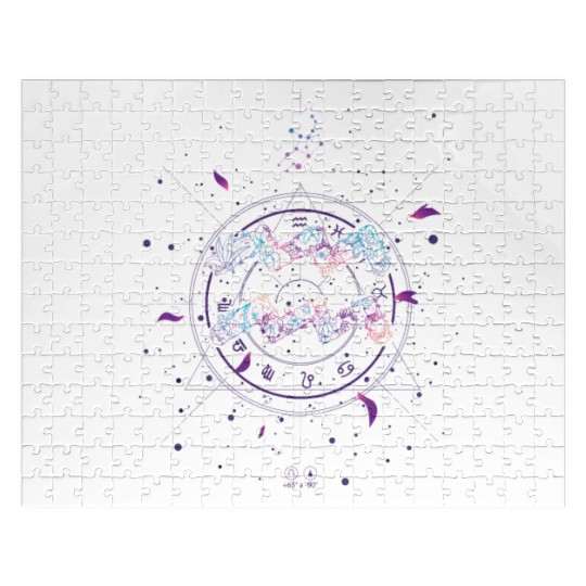 Aquarius Floral Zodiac Harmony Jigsaw Puzzles