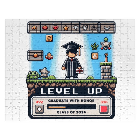 Pixel Perfect Grad: Level Up - Class of 2024 Jigsaw Puzzles