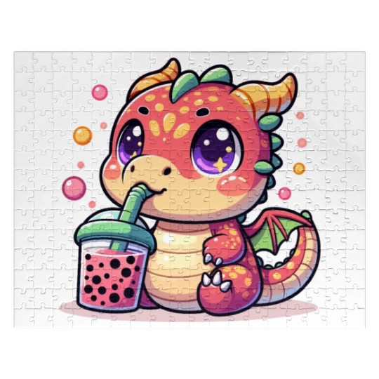 Boba Tea Dragon Kawaii Jigsaw Puzzles