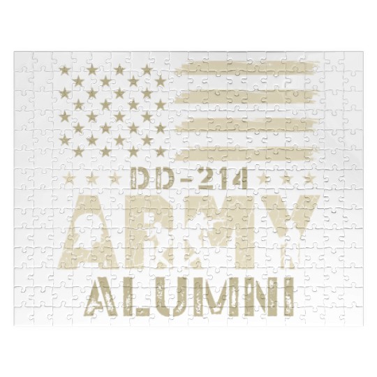 DD-214 Army Alumni Military US Flag Veteran USA Jigsaw Puzzles