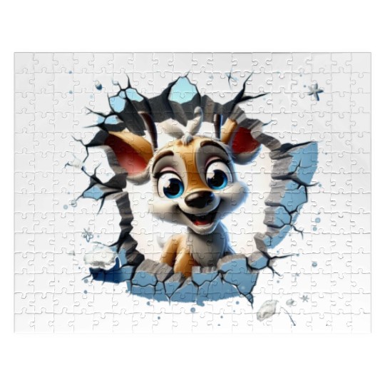 3D Peeking Santas Reindeer Jigsaw Puzzles