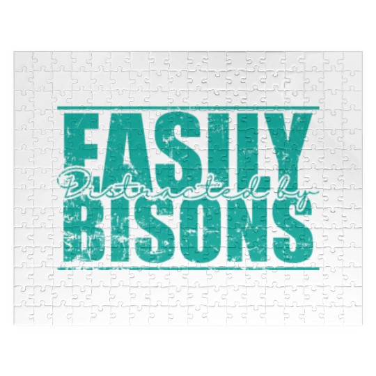 Easily Distracted by Bisons Animal Jigsaw Puzzles