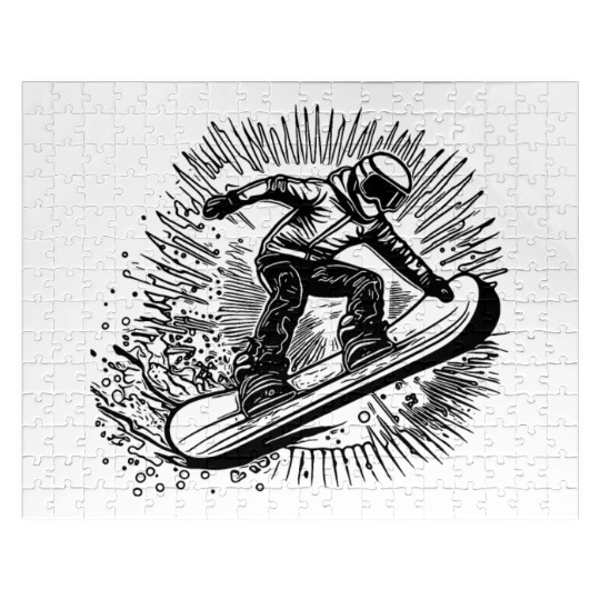 Snowboarding Style Krasser Snowboard Jump Jigsaw Puzzles