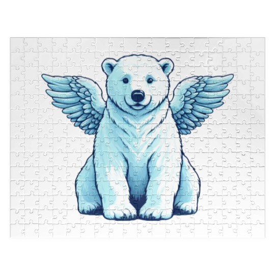 Bear Polar Bear Angel Wings Jigsaw Puzzles