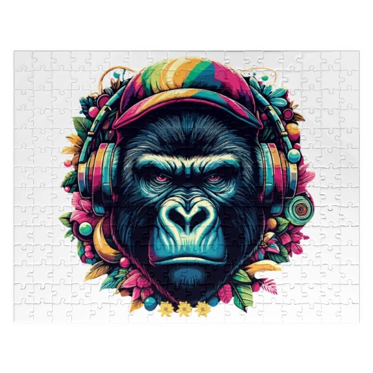 Jungle Animal Nature Adventure with Gorilla Music Jigsaw Puzzles