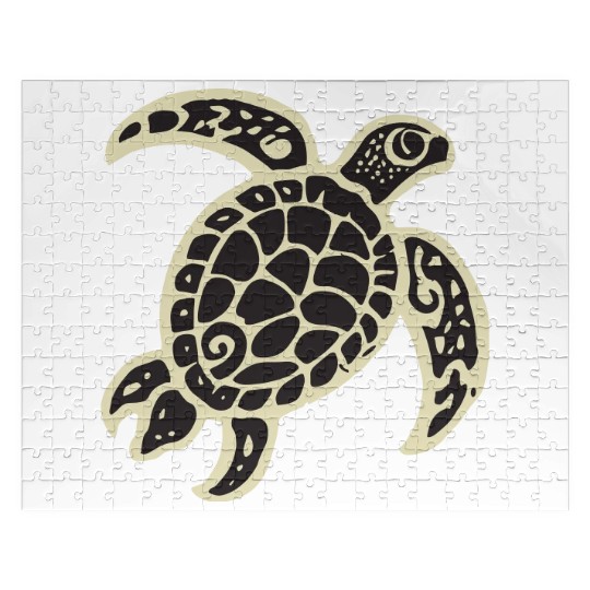 Sea Turtle Design 2 Color Vector Jigsaw Puzzles