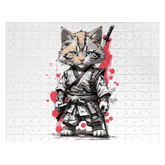 kawaii cat anime japanese retro men women kids fun Jigsaw Puzzles