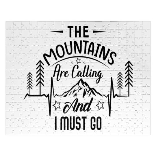 The Mountains are Calling | hiking | wanderlust Jigsaw Puzzles