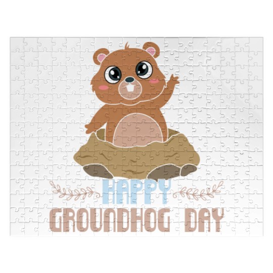 Cute Kawaii Groundhog Happy Groundhog Day Jigsaw Puzzles
