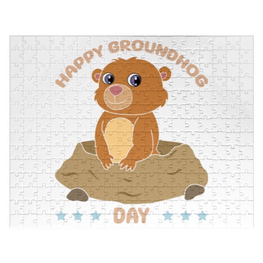 Happy Groundhog Day Cute Kawaii Groundhog Jigsaw Puzzles