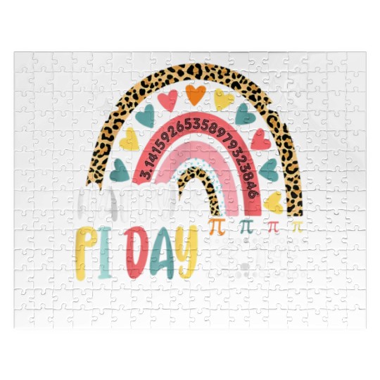 Happy Pi Day Leopard Rainbow Math Teacher Jigsaw Puzzles