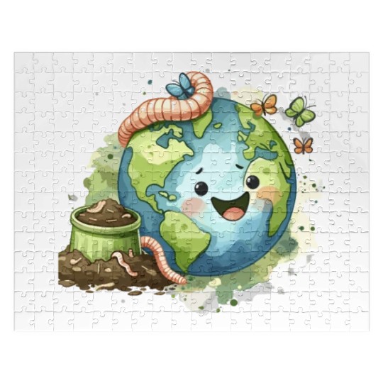 Worm Farming Earthworm Gardener Vermiculture Jigsaw Puzzles