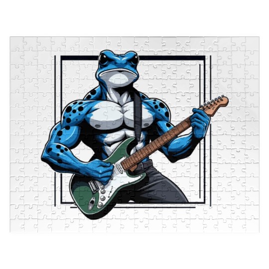 Poison dart frog guitar Jigsaw Puzzles