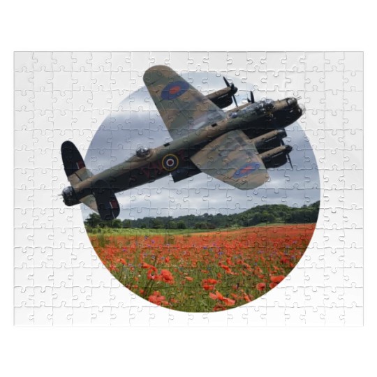 Avro Lancaster Bomber Over A Poppy Jigsaw Puzzles