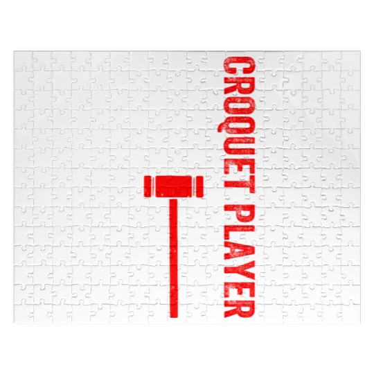 Croquet Player US Flag Croquet Player Jigsaw Puzzles