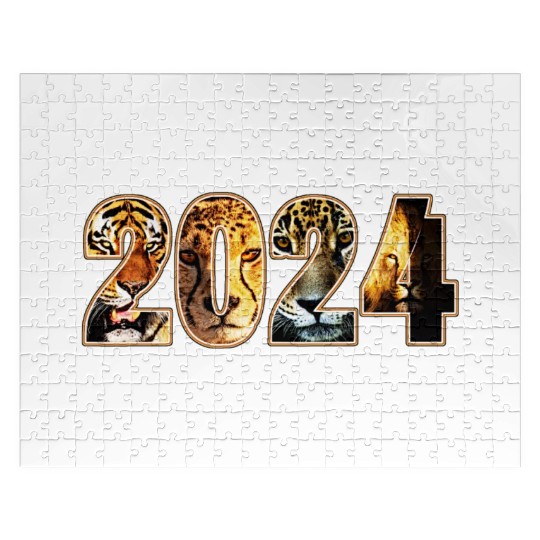 2024 TIGER CHEETAH JAGUAR LION DESIGN Jigsaw Puzzles