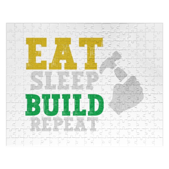 Eat Sleep Build Repeat Builder Fathers Day Gift Jigsaw Puzzles
