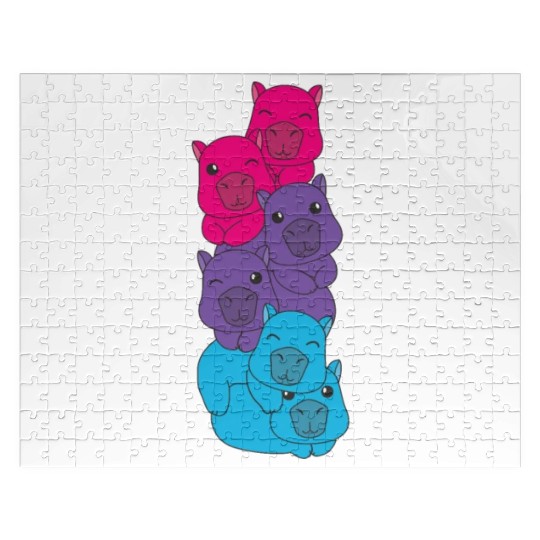 Androgynous Flag Pride Lgbtq Cute Capybara Jigsaw Puzzles