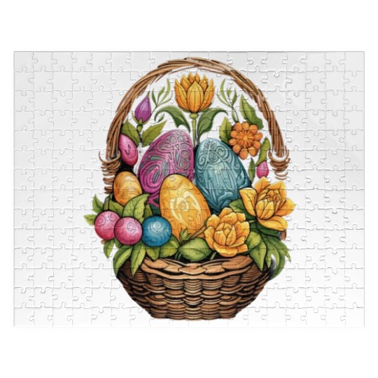 Easter Day Easter Egg Basket Mandala Art Egg Hunt Jigsaw Puzzles